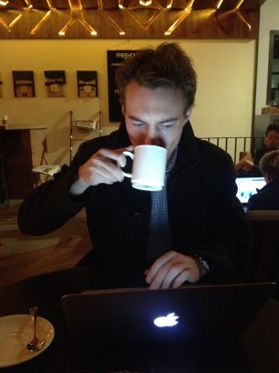 I had to work for an hour so we went to The Den and enjoyed some Stumptown Coffee.